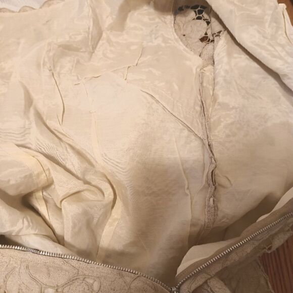 Moygashel vintage Irish linen floral cut out lace sheath dress size M - Picture 6 of 10